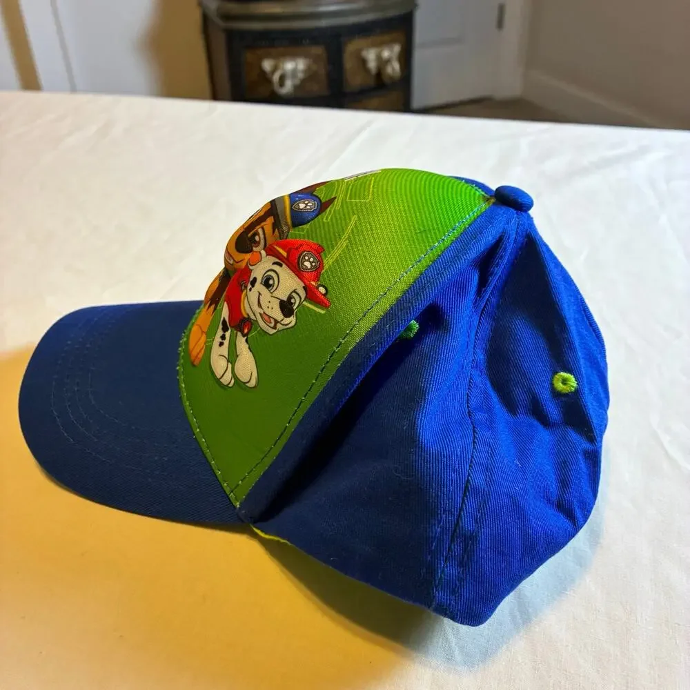Paw Patrol Toddler Baseball Cap Chase Marshall Rubble Nickelodeon Blue Green Hat